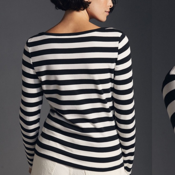 Maeve by Anthropologie Striped Boatneck Top - Picture 1 of 5